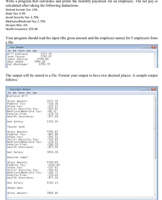 Solved: Write A Program That Calculates And Prints The Mon... | Chegg.com