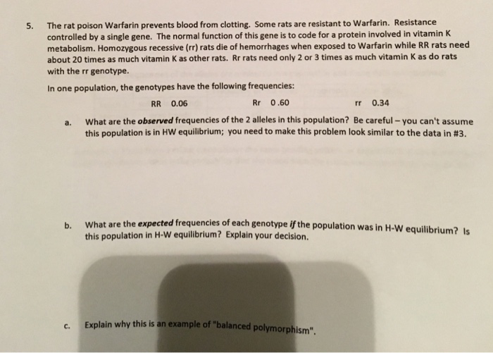 Solved The rat poison Warfarin prevents blood from clotting 