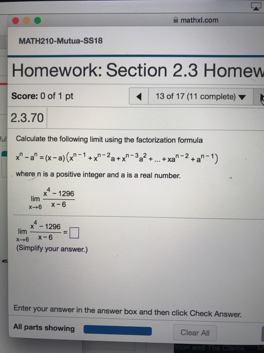 Solved Mathxl.com Math210-Mutua-Ss18 Homework: Section 2.3 | Chegg.com