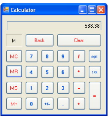 囚回灰) Calculator 588.38 lea Back MS 1 3 44-