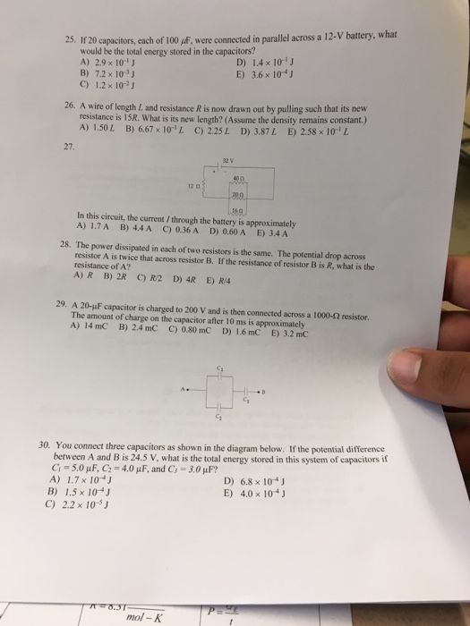 Solved If Capacitors Each Of 100 Mu F Were Connected Chegg Com