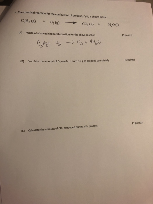 Solved 4 The Chemical Reaction For The Combustion Of Chegg Com