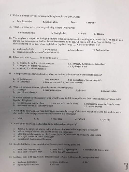 Solved 13 Pure Benzophenone Melts At 48 49 Deg Celsius Chegg Com