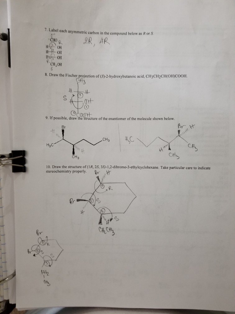 Solved 7 Label Each Asymmetric Carbon In The Compound Be Chegg Com