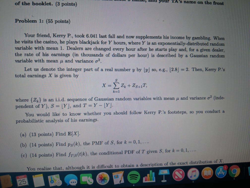 Solved So I Am Looking At This Question From Mit Opencour Chegg Com