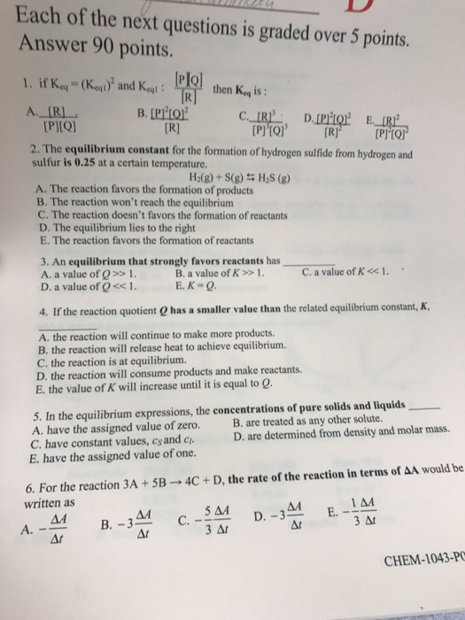 Solved If K Eq K Eq1 2 And K Eq1 P Q R Then K E Chegg Com