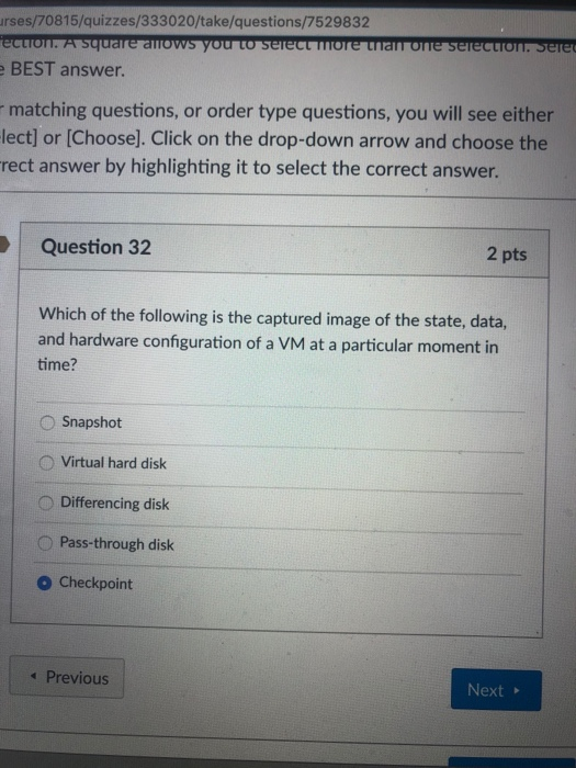 rses/70815/quizzes/333020/take/questions/7529832 BEST answer. matching questions, or order type questions, you will see eithe