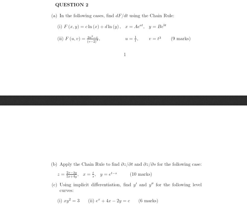 Solved Question 2 A In The Following Cases Find Df Dt Chegg Com