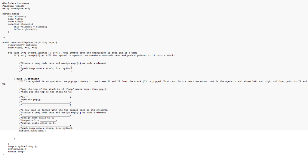 #include <iostream > using nanespace atd truct aode char el node ett ode right: node(int elenent)t this-zelenentelement: left
