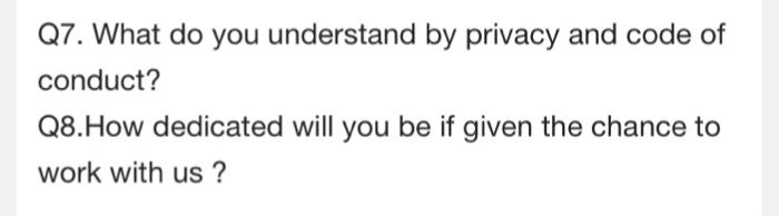 Solved What do you understand by privacy and code of | Chegg.com