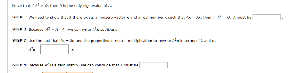 Solved Prove That If O Then O Is The Only Eigenvalu Chegg Com