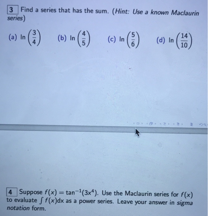 Solved 3 Find A Series That Has The Sum Hint Use A Kno Chegg Com
