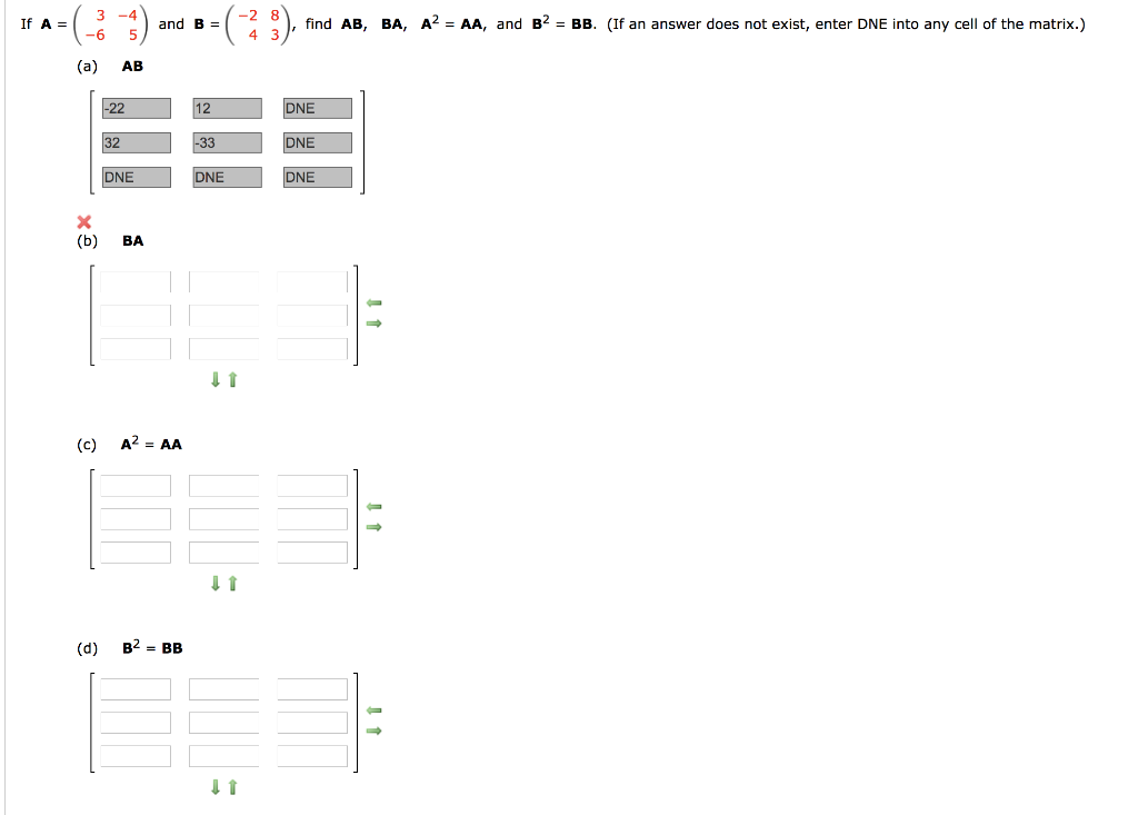 Solved If A 3 4 And B 2 8 Find Ab Ba And Chegg Com