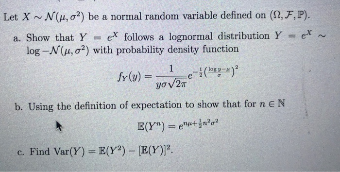 Solved Let X N M S2 Be A Normal Random Variable Define Chegg Com