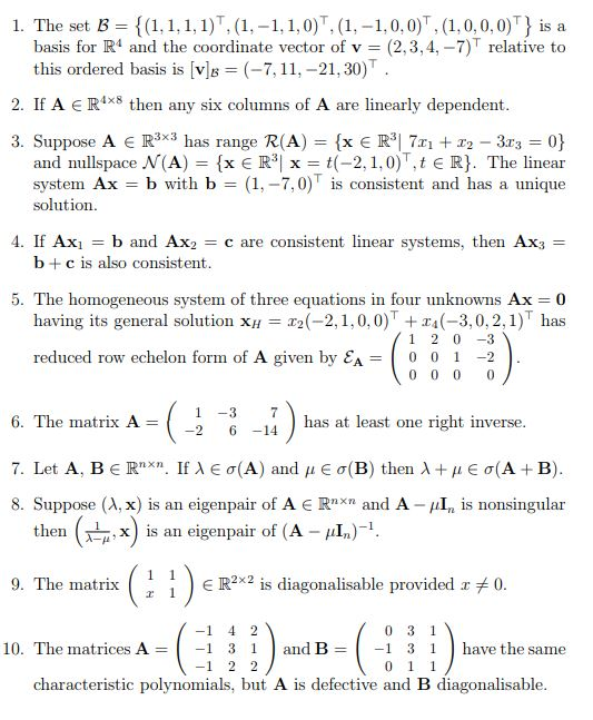 Solved 1 The Set B 1 1 1 1 1 1 1 0 1 1 Chegg Com