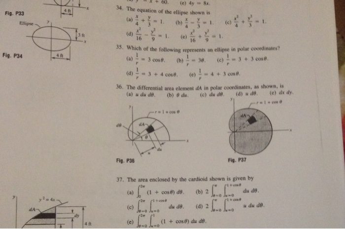 The Equation Of The Ellipse Shown Is X 4 Y 3 1 Chegg Com