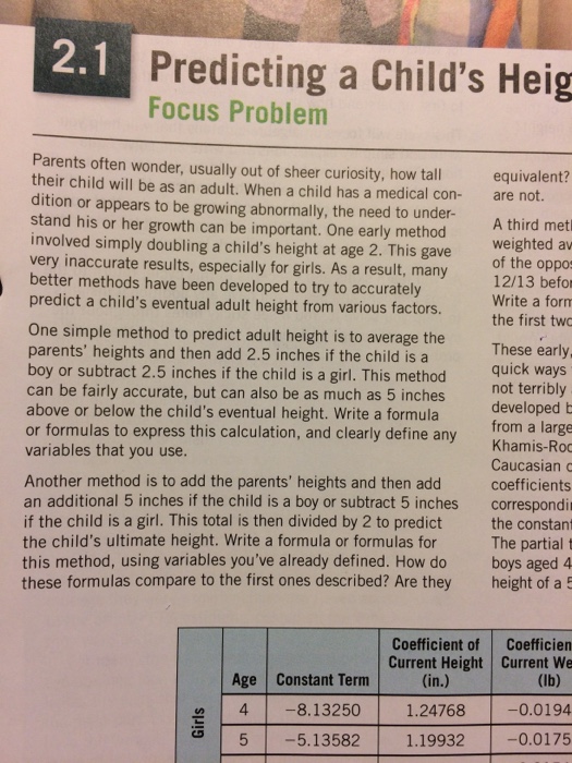 Is Curiosity As Good At Predicting >> 2 1 Predicting A Child S Heig Focus Problem Parent Chegg Com Is Curiosity As Good At Predicting >> 2 1 Predicting A Child S Heig Focus Problem Parent Chegg Com