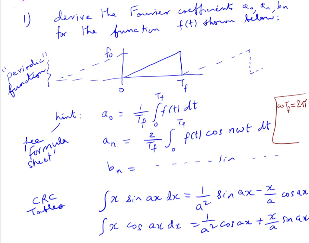 Solved Fo F T Dt Crc Ier Series Ourierj Rec Nm Cavan Chegg Com