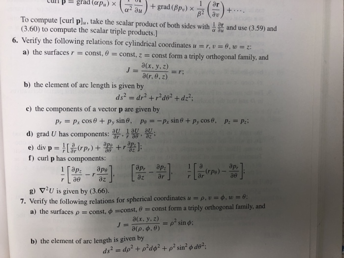 Solved To Compute Curl P Take The Scalar Product Of Bot Chegg Com