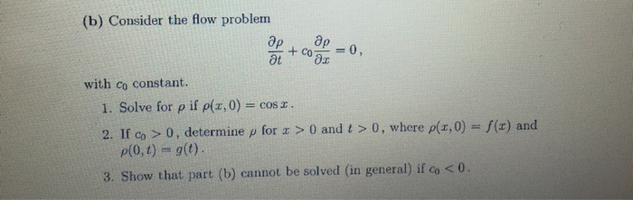 Solved B Consider The Flow Problem Ap With Co Constant Chegg Com