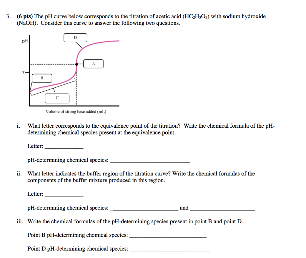 Solved 3. (6 Pts) The PH Curve Below Corresponds To The T