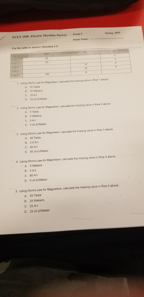 2019 ... Spring Survey Machine Solved: ECET Exam 3500-Electric