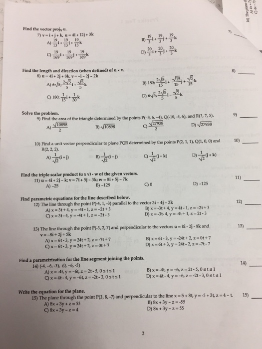 Solved Find The Vector Proj V U V I J K U 4i Chegg Com