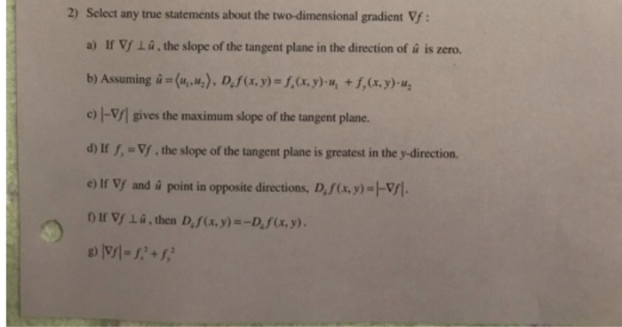 Solved 2 Select Any True Statements About The Two Dimens Chegg Com