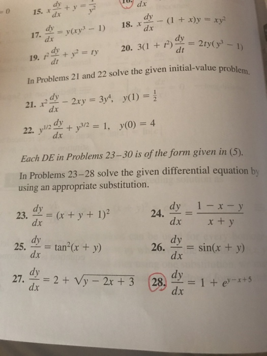 Solved Solve The Given Differential Equation By Using An Chegg Com