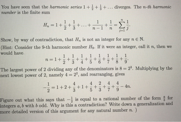 Solved You Have Seen That The Harmonic Series 1 1 2 1 3 Chegg Com