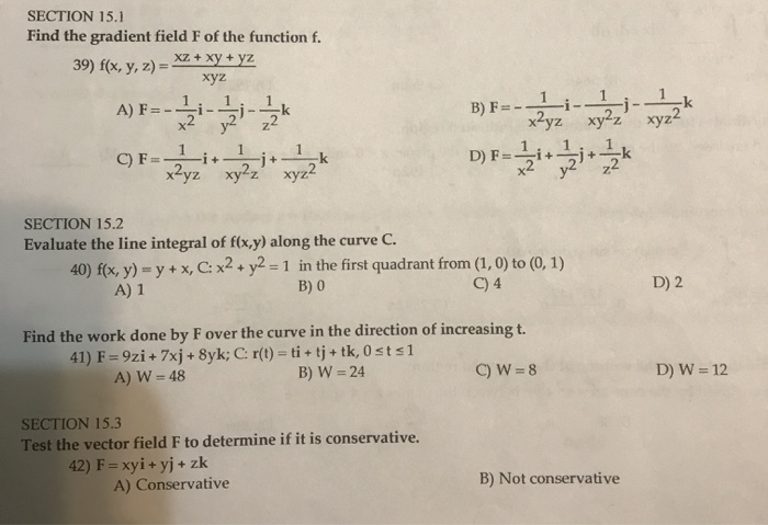 Solved Section 15 1 Find The Gradient Field F Of The Func Chegg Com