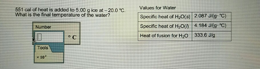 Specific Heat Chart In Cal Gc