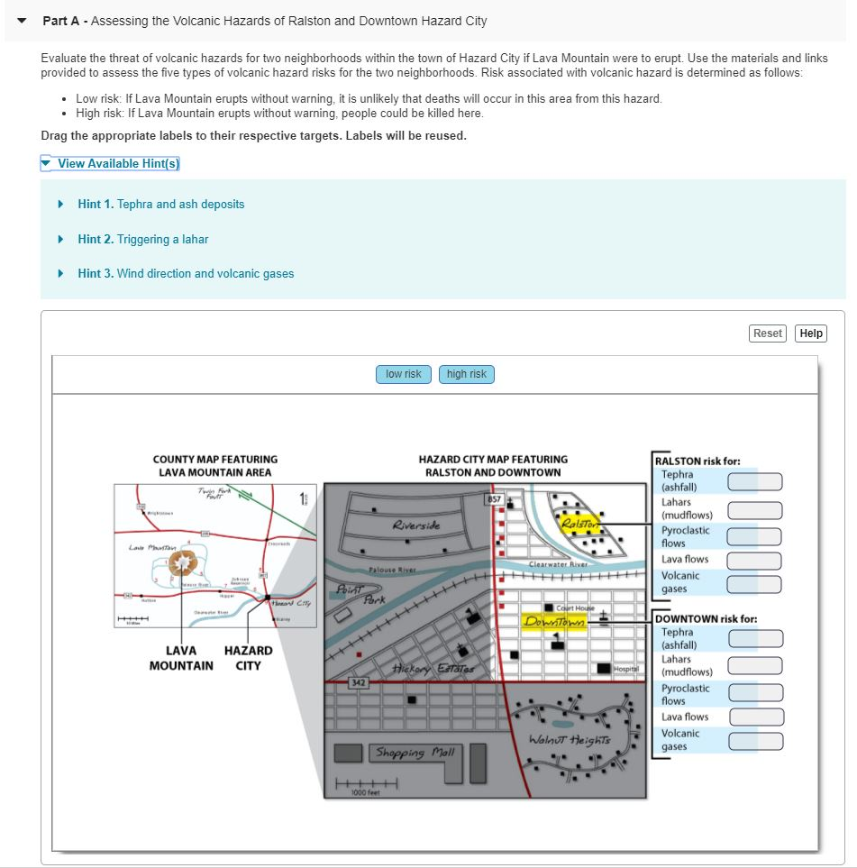 Part A Assessing The Volcanic Hazards Of Ralston And Chegg 
