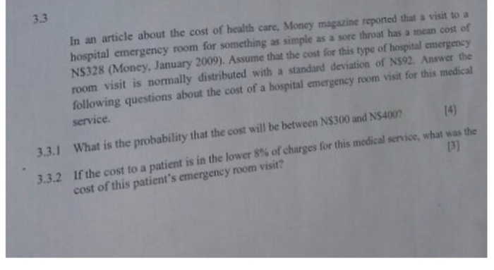 Solved 3 3 In An Article About The Cost Of Health Care M