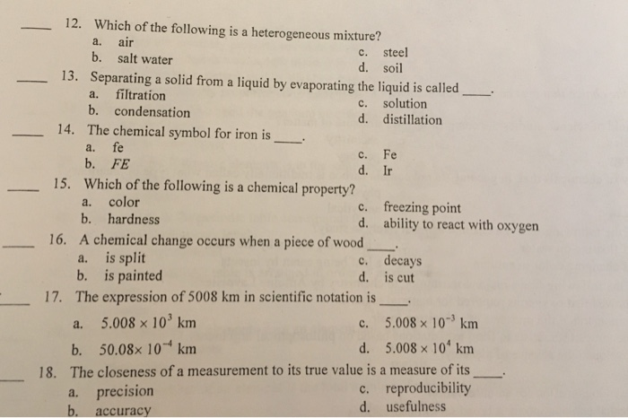 Solved 12. Which Of The Following Is A Heterogeneous | Chegg.com Solved 12. Which Of The Following Is A Heterogeneous | Chegg.com