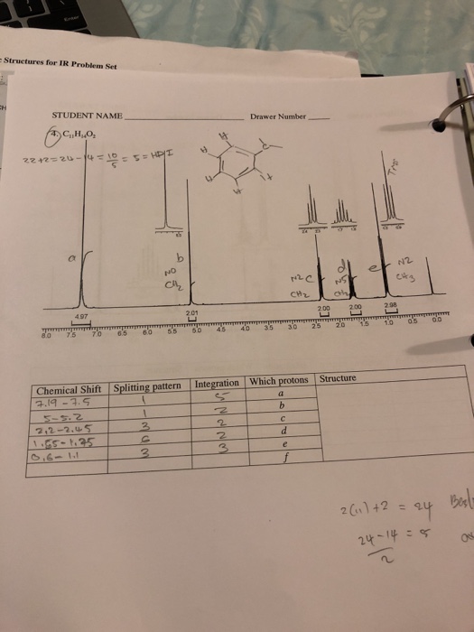 Solved Structures For Ir Problem Set Student Name Drawer