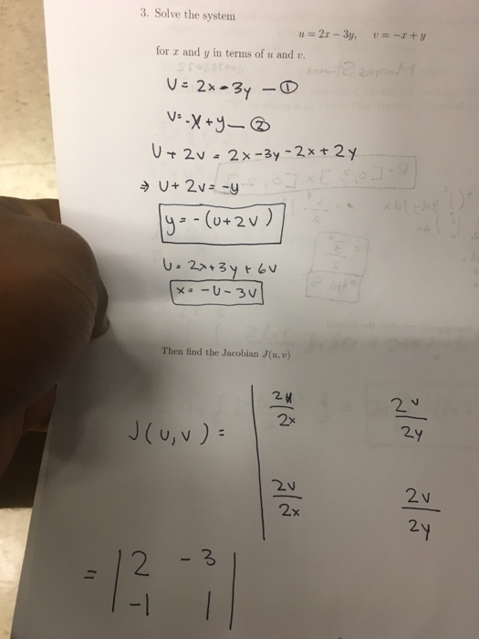 Solved 3 Solve The System For R And Y In Terms Of U And Chegg Com