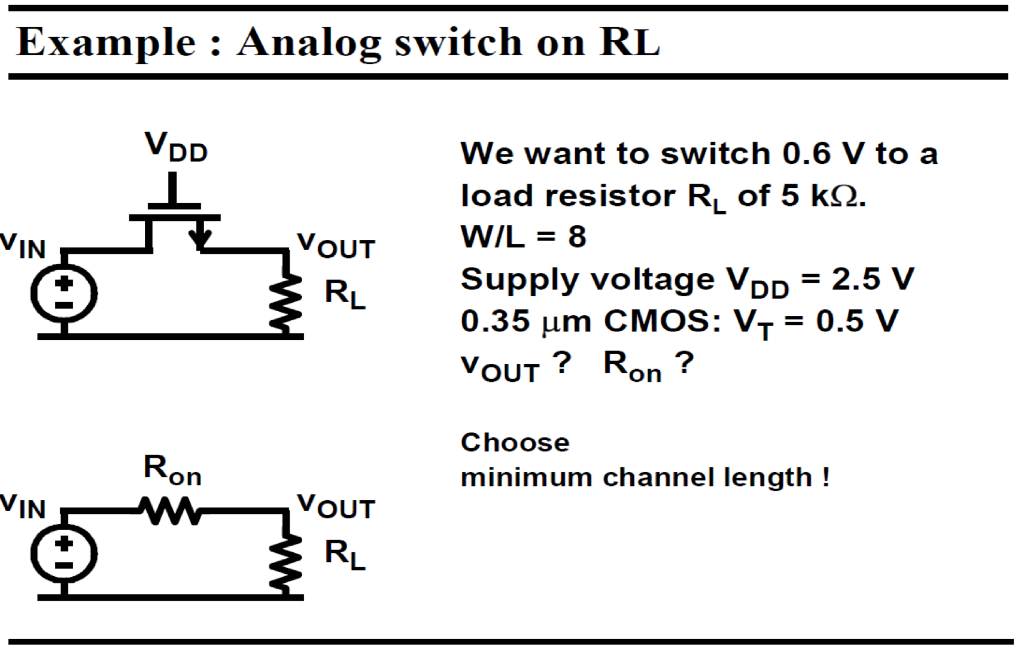 Solved Example Analog Switch On Rl We Want To Switch 0 6 Chegg Com