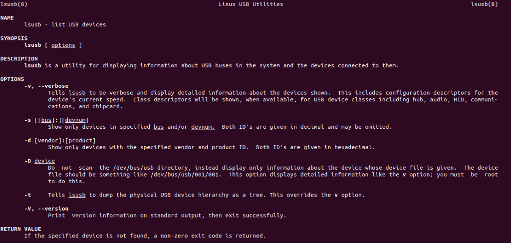 linux lsusb command