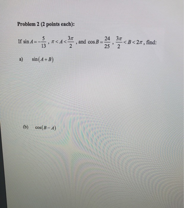 Solved Problem 2 2 Points Each 24 3 25 2 3 13 A Sin