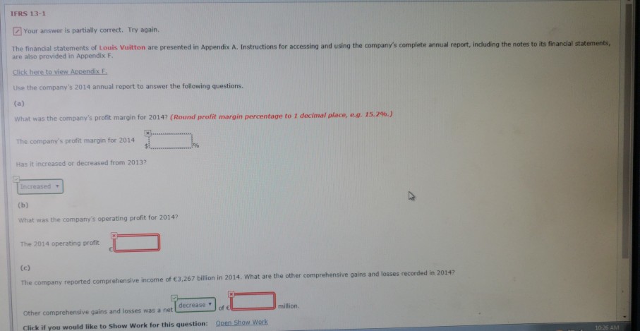 IFRS 13-1 Your Answer Is Partially Correct. Try Ag... | 0