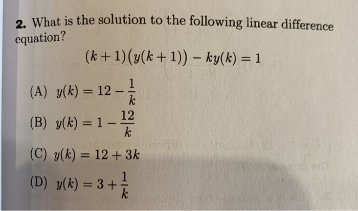 Solved Hat Is The Solution To The Following Linear Differ Chegg Com