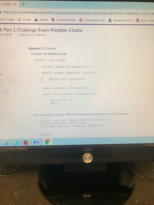D2l homework login picture