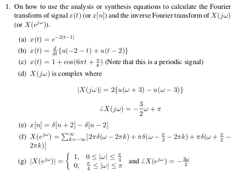 Solved 1 On How To Use The Analysis Or Synthesis Equatio Chegg Com