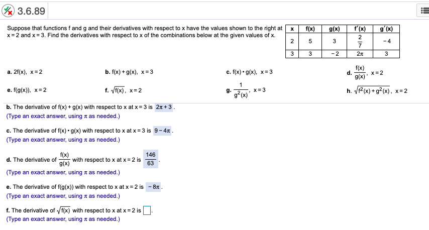 Solved 3 6 Suppose That Functions F And G And Their Chegg Com