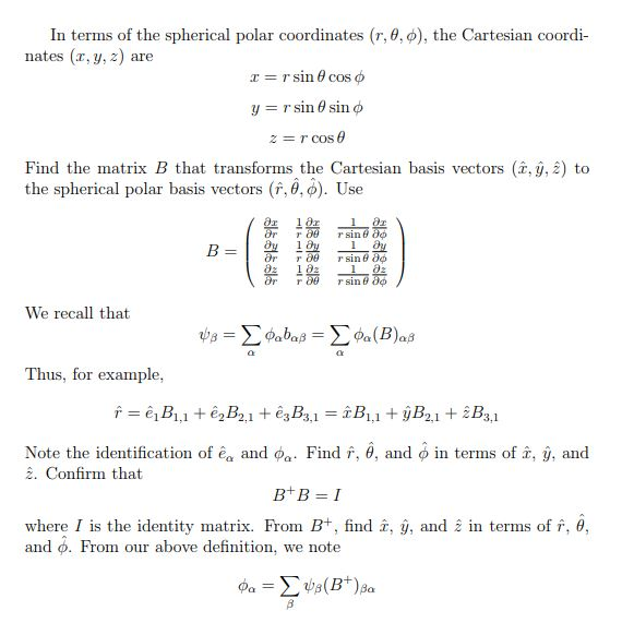 Solved In Terms Of The Spherical Polar Coordinates R 8 Chegg Com