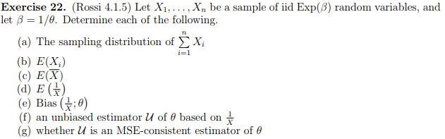 Solved Exercise 22 Rossi 4 1 5 Let Xi Xn Be A Chegg Com