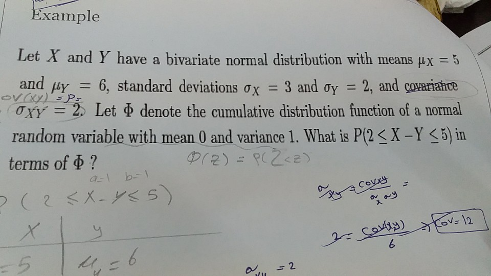 Solved Example Let X And Y Have A Bivariate Normal Distri Chegg Com