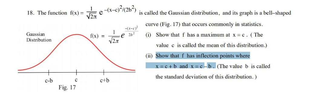 Solved 18. The function f(x) is called the Gaussian