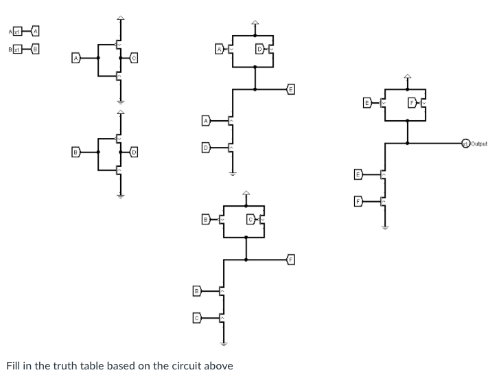 13 Output Fill in the truth table based on the circuit above